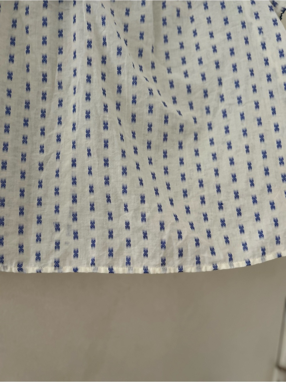 Pilcro White Cotton Blouse with Blue Embroidery - Picture 6 of 10